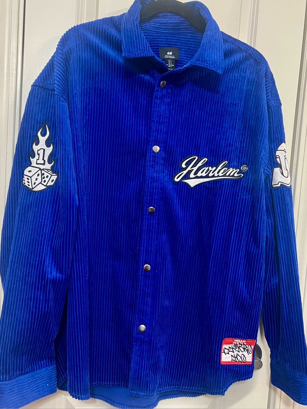 Retro themed Harlem Corduroy Shirt by H&M. 90’s Hip Hop Vibe size Large